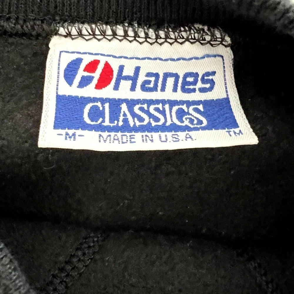 VTG 90s Mammoth Mountain Ski Sweatshirt Size M Black Hanes Classics Carol Konen